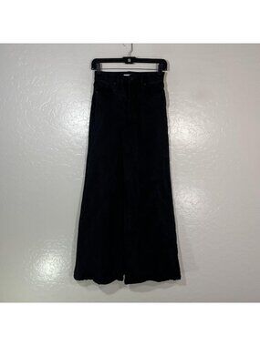Good American Jeans Womens 0/25 Black Charcoal High Rise Wide Leg Palazzo